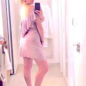 𝅺blue Life Planet Blue dress XS/Small ruffle barbie watercolor skater barbiecore